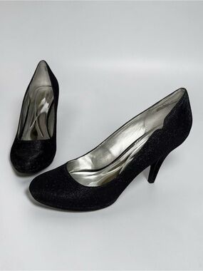Andrew Geller Black Sparkle Garey Evening Pumps • Size 10M